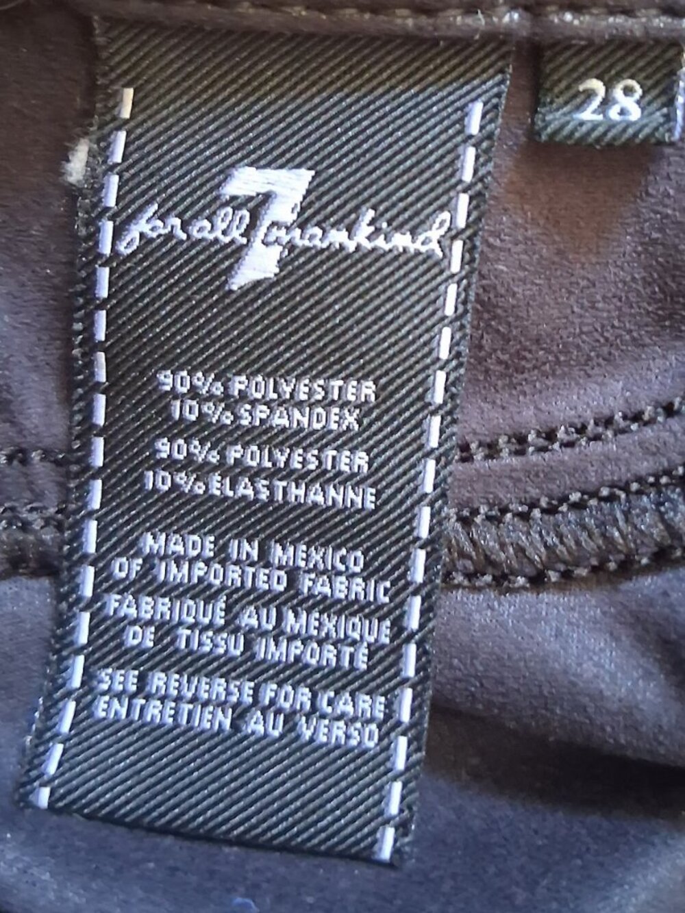 🪦 7 For All Mankind Knee Seam Coated Skinny Pant Size M 🪦 - Picture 7 of 7